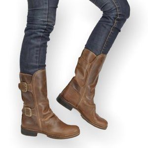 Fly London Camel Leather Moto Biker 